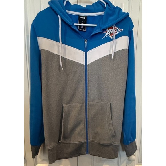 Unk Other - UNk NBA Oklahoma City Thunder Hoodie Small Blue Gray Full Zip Colorblock